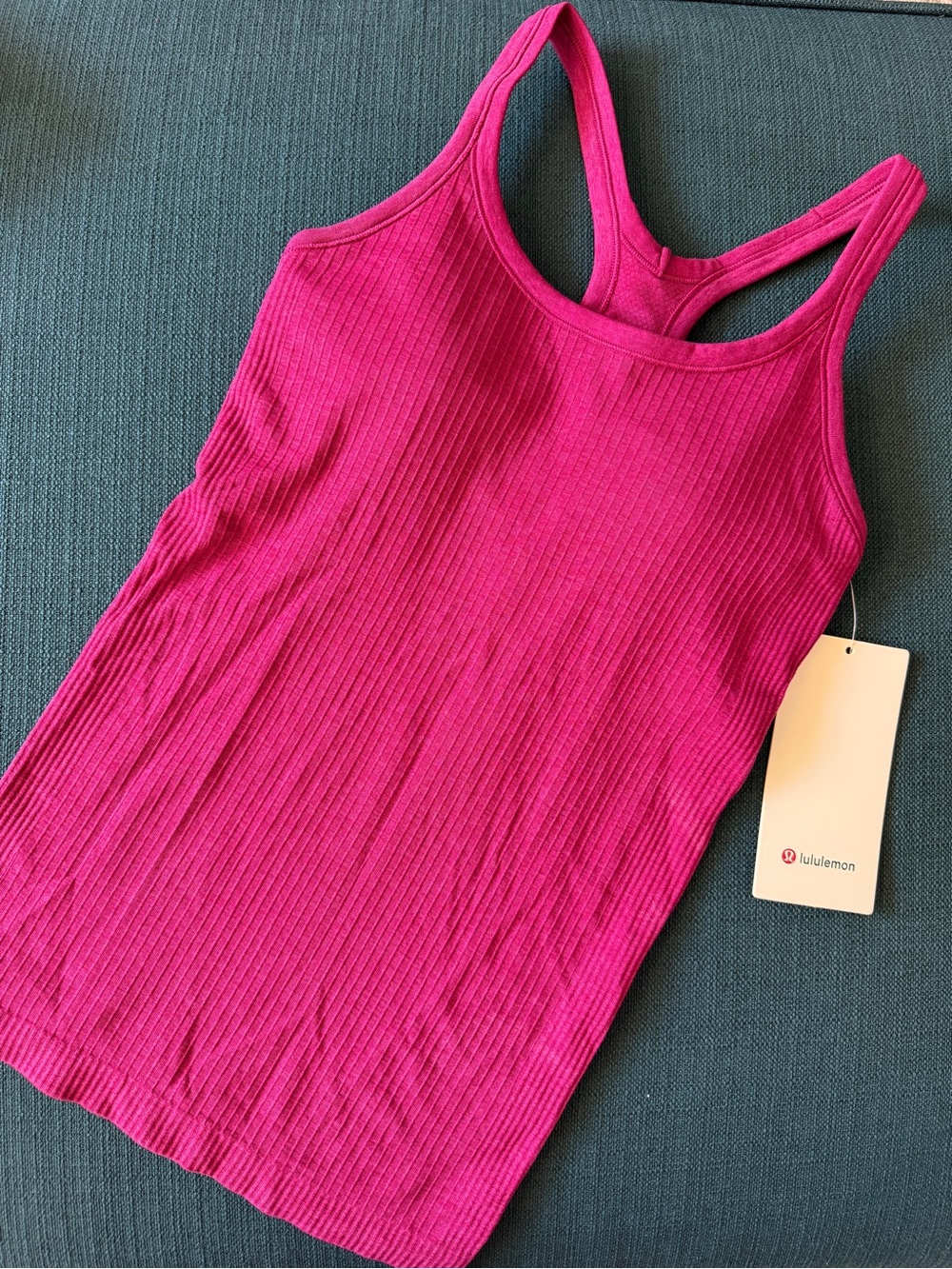 lululemon athletica Ribbed Ebb to the Street Racerback Tank - magenta purple